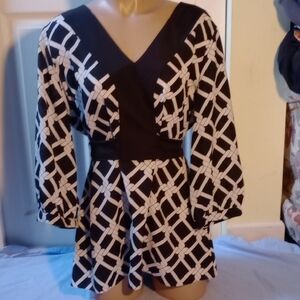 Calvin Klein Black and White Geometric Tunic